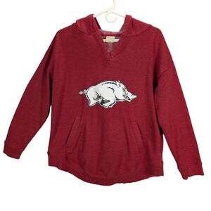 Razorbacks Hoodie Womens Medium Sweatshirt Pullover Arkansas Hogs Red Sports